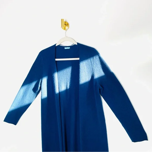 Minimalist | J McLaughlin 100% Cashmere Cardigan | Deep Blue Long Duster | XL - Picture 3 of 16
